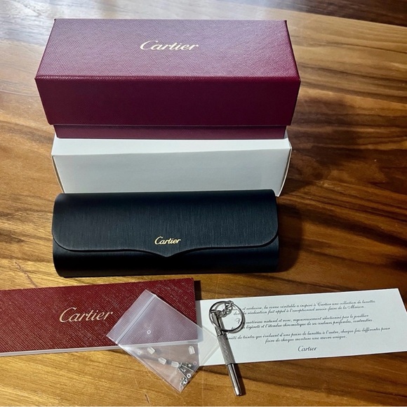 Cartier Silver and Brown Rimless Sunglasses - Picture 5 of 7